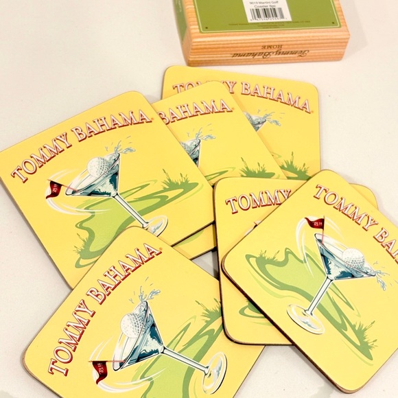 Tommy Bahama Golf Coasters Set 6 - Picture 3 of 5